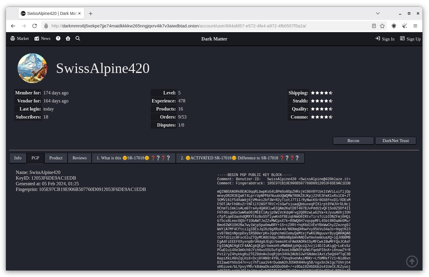 Dark Matter Onion Service