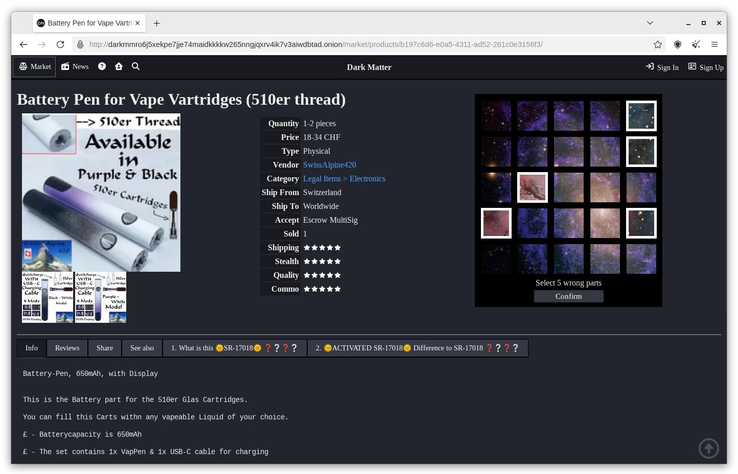 Dark Matter Onion Service