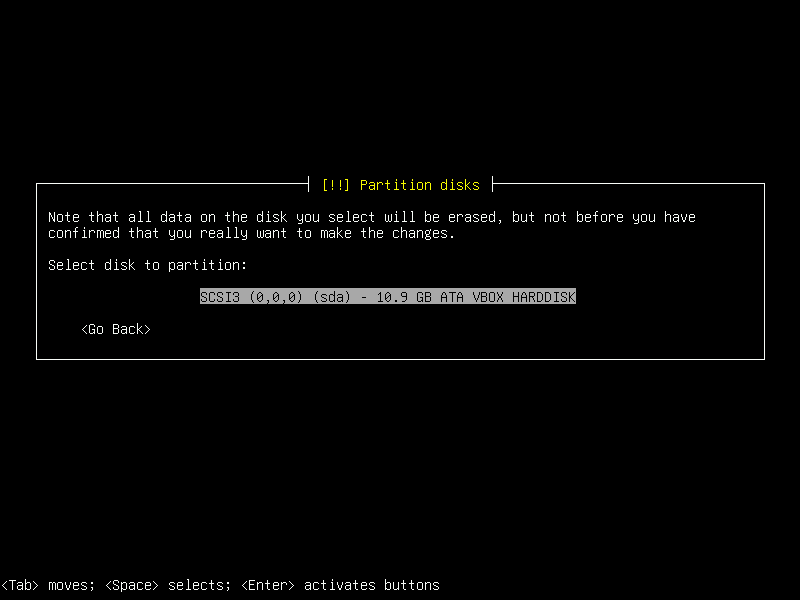 Debian 12 installation terminal screeshot