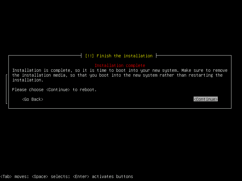 Debian 12 installation terminal screeshot