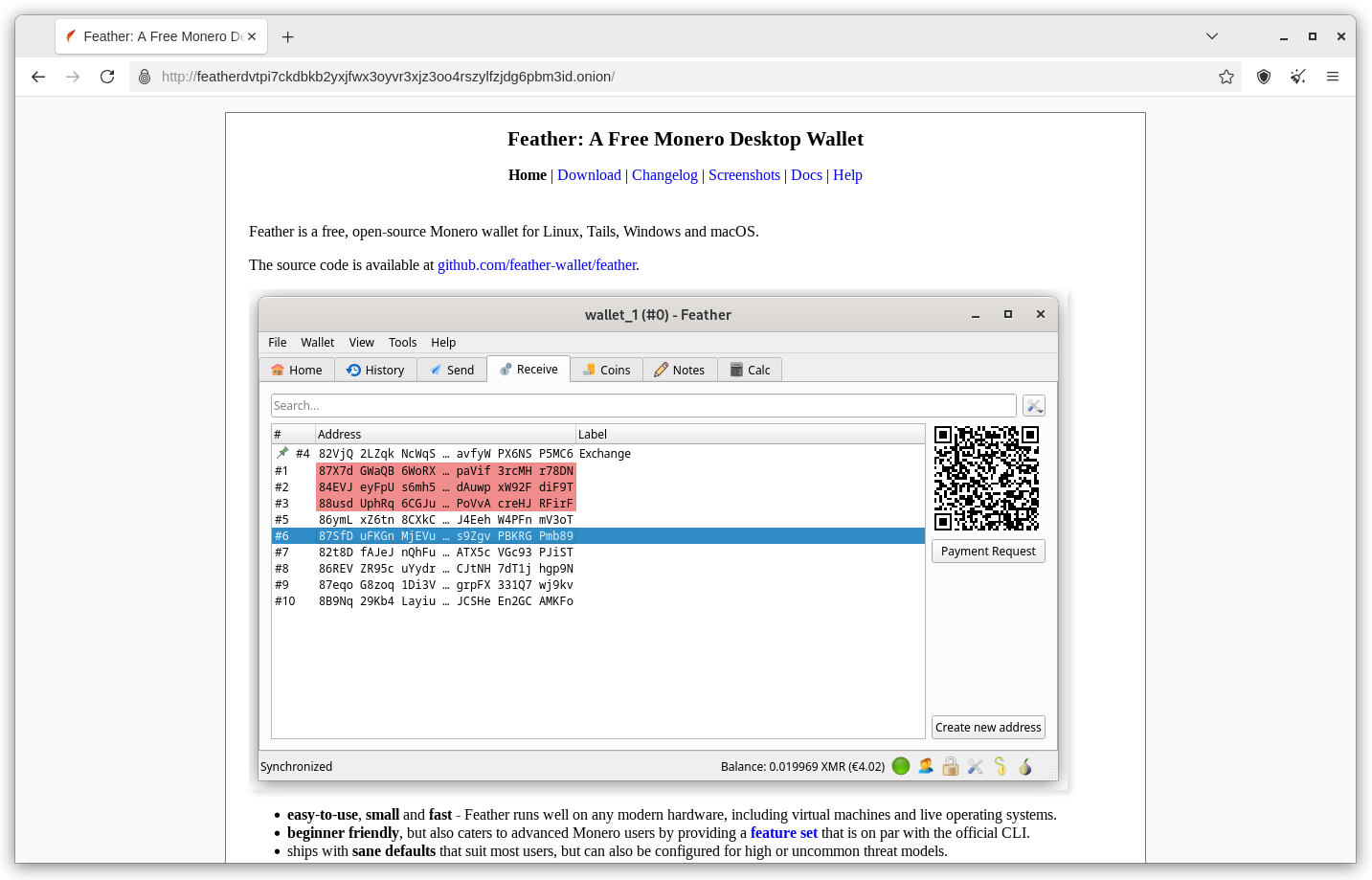 Featherwallet Website
