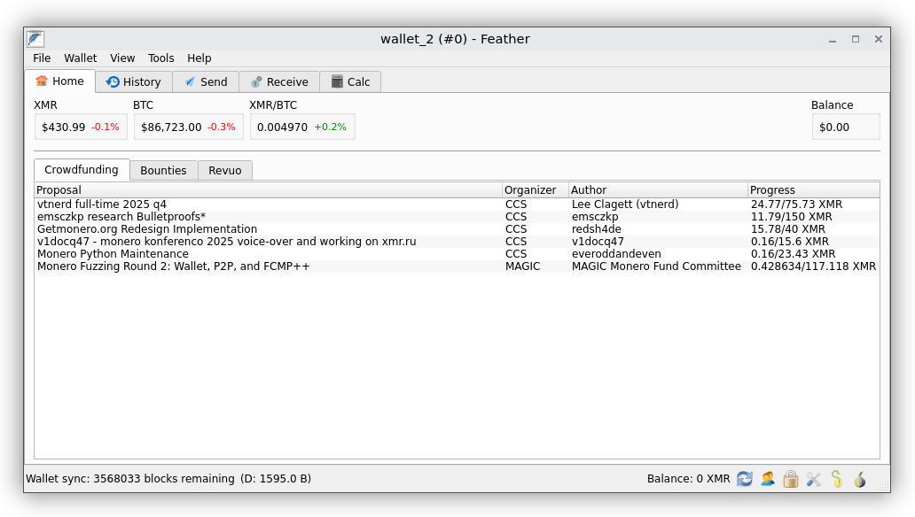 Featherwallet Application Screenshot