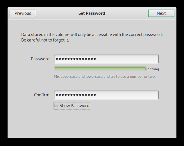 Gnome disk utility screen shot